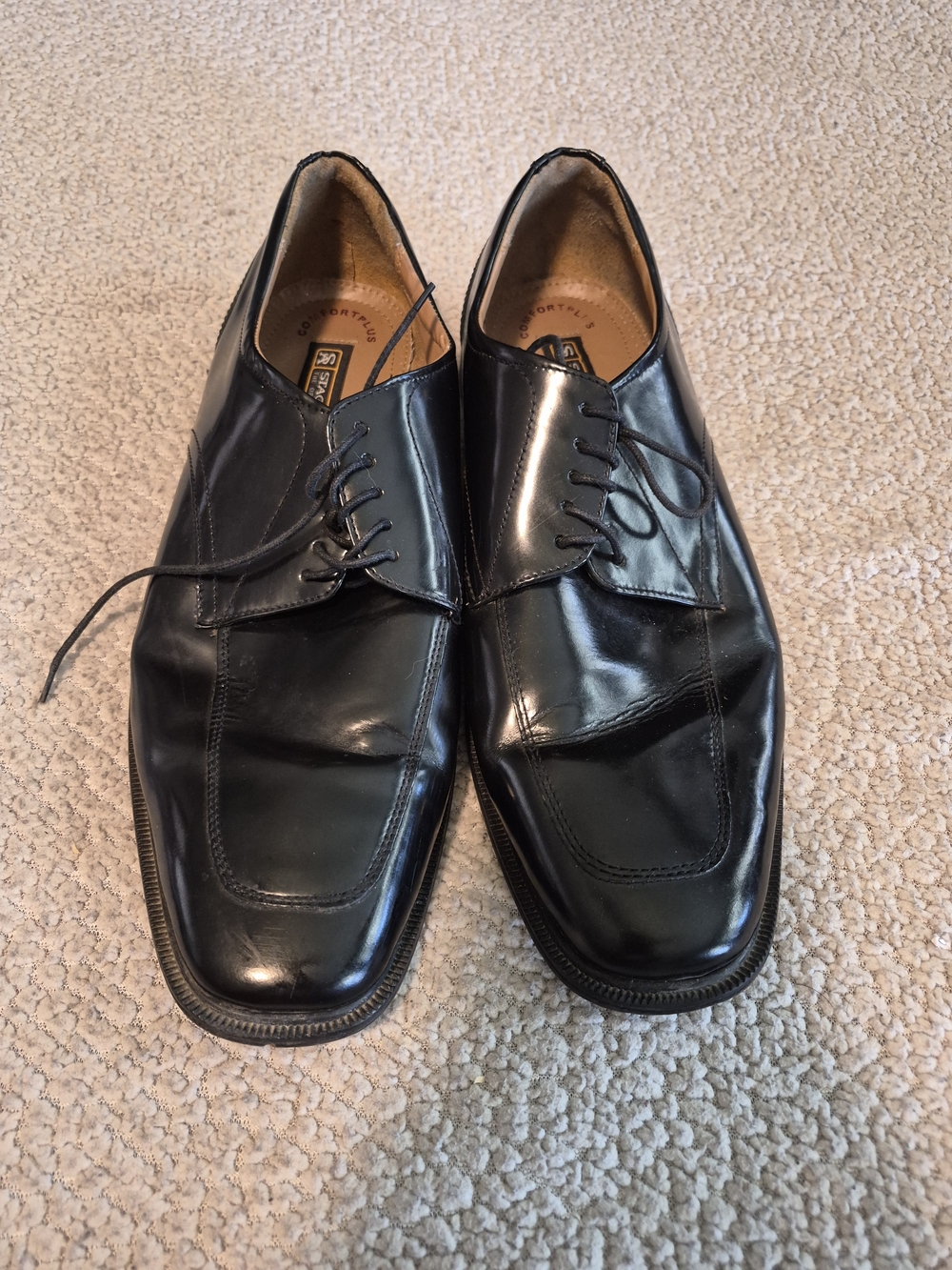 ​Stacy Adams Men's ComfortPlus Black Apron Toe Oxfords 12M